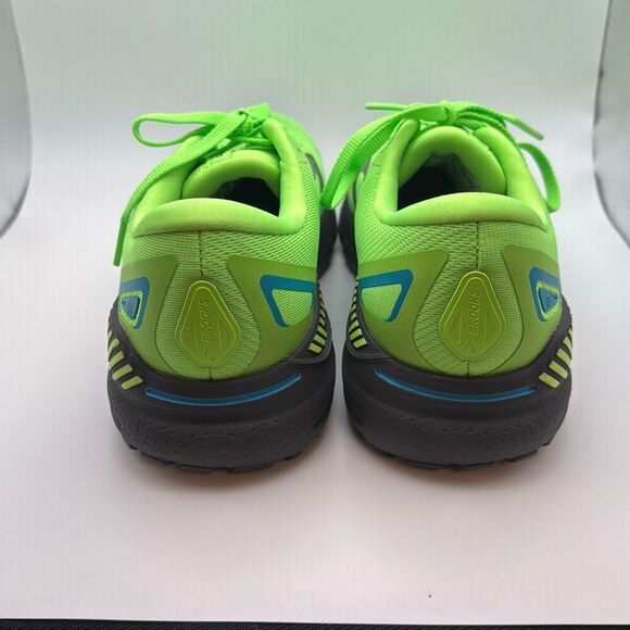 BROOKS Men's Adrenaline GTS 23 SIZE 8.5 WIDE (2E) BLACK/GREEN - Picture 4 of 9